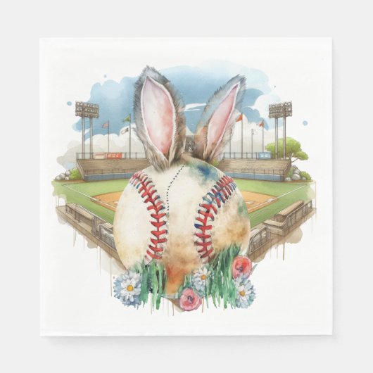 Baseball Easter  themed  Servet (Voorkant)