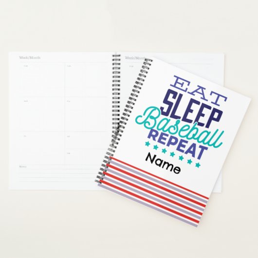 Baseball Eat Sleep Baseball Herhalen Planner (Display)
