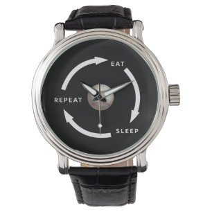 Baseball Eat Sleep Herhaaldelijk Gezegde sport Horloge