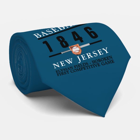 Baseball, eerste competitief spel stropdas (Opgerold)