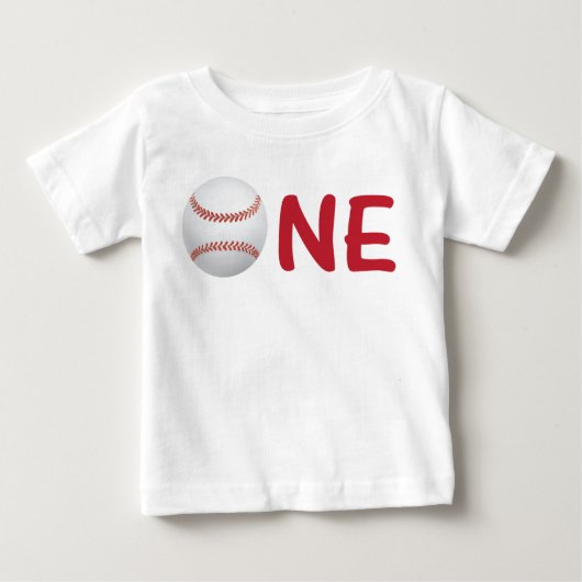 Baseball eerste verjaardag Shirt één met honkbal (Voorkant)