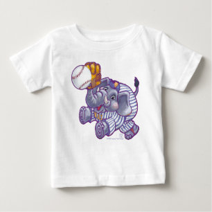 Baseball Elephant Baby T Shirt