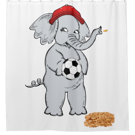 Baseball Elephant Showgordijn Douchegordijn (Voorkant)