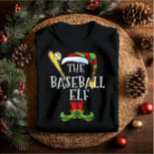Baseball elf familie bijpassende kerst outfit naam t-shirt