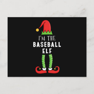 Baseball Elf-kerstwedstrijd - cadeau Briefkaart