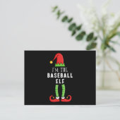 Baseball Elf-kerstwedstrijd - cadeau Briefkaart (Staand voorkant)