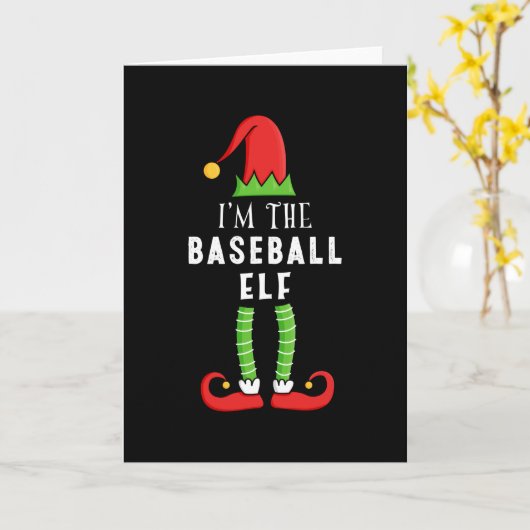 Baseball Elf-kerstwedstrijd - cadeau Kaart (Gele Bloem)
