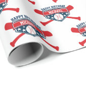 Baseball Emblem personaliseer uw omgeving Cadeaupapier (Rol Hoek)