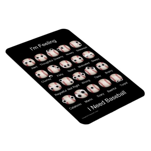 Baseball Emobewegingen Magnet Magneet (Rechterzijde)