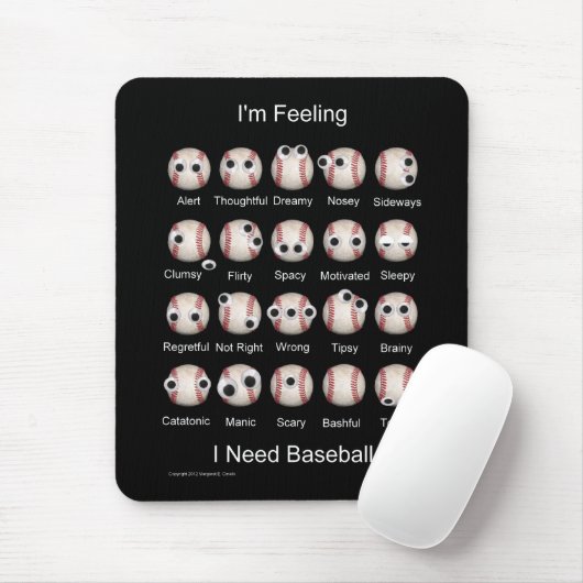Baseball EmoMousepad Muismat (Met muis)