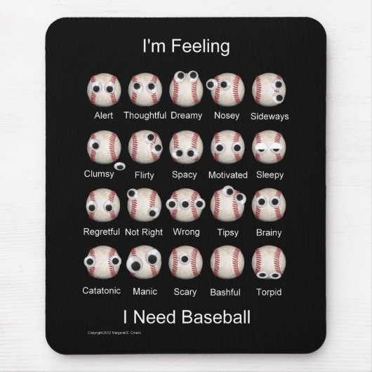 Baseball EmoMousepad Muismat (Voorkant)