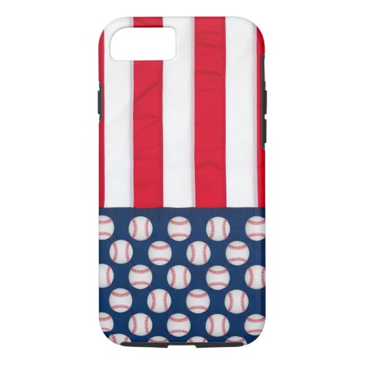 Baseball- en Amerikaanse vlag-telefoon Case-Mate iPhone Case (Achterkant)
