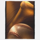 Baseball en Bat Fleece Blanket (Voorkant)
