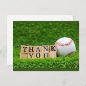 Baseball en bat met dank. je spreekt over groen  briefkaart (Voorkant / Achterkant)