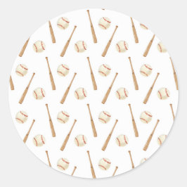 Baseball en Bat Ronde Sticker