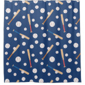 Baseball- en Bat-sportpatroon Douchegordijn (Voorkant)