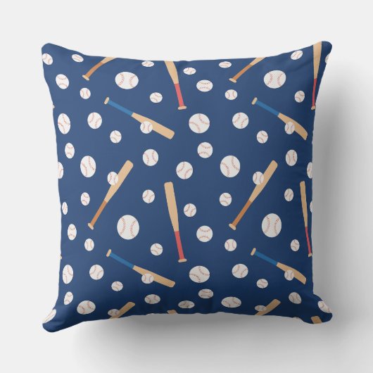 Baseball- en Bat-sportpatroon Kussen (Achterkant)