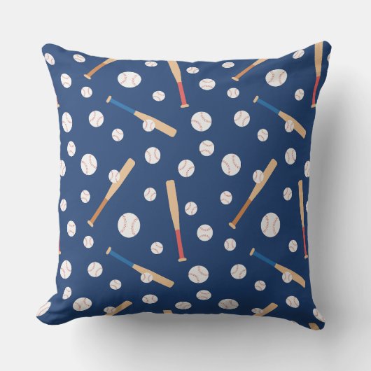 Baseball- en Bat-sportpatroon Kussen (Voorkant)