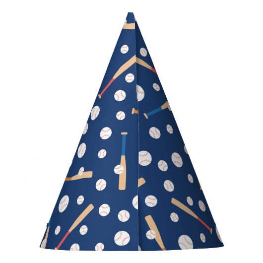 Baseball en Bat Sports Pattern Birthday Feesthoedjes (Achterkant)