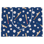 Baseball en Bat Sports Pattern Birthday Groot Cadeauzakje (Voorkant)