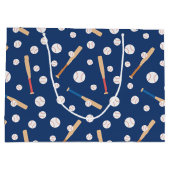 Baseball en Bat Sports Pattern Birthday Groot Cadeauzakje (Achterkant)