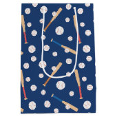 Baseball en Bat Sports Pattern Birthday Medium Cadeauzakje (Achterkant)