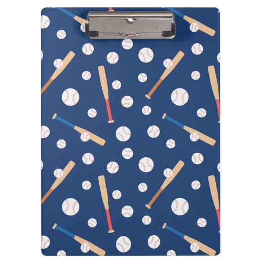 Baseball en Bat Sports Pattern School Klembord (Voorkant)