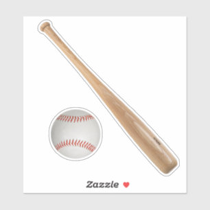 Baseball en Bat Sticker