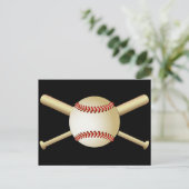BASEBALL EN BATS BRIEFKAART (Staand voorkant)