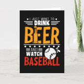 Baseball en bier kaart (Voorkant)