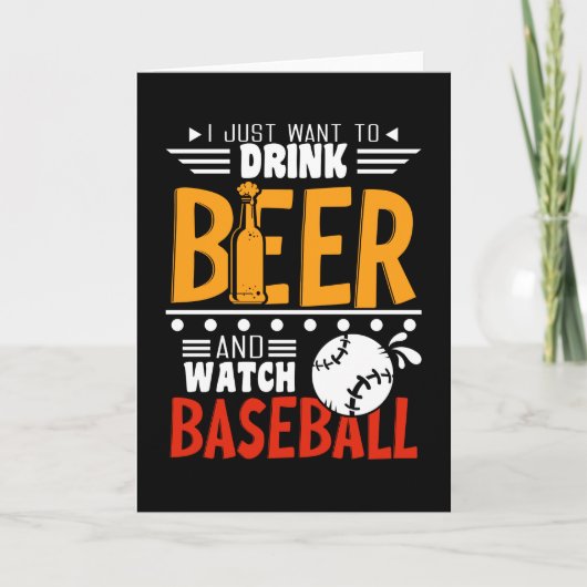 Baseball en bier kaart (Voorkant)