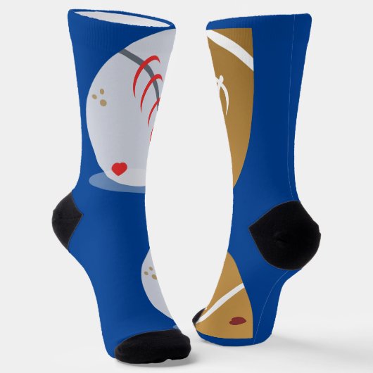 Baseball en Football Mix Sokken (Gebogen)