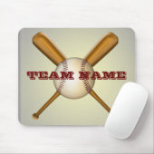 Baseball en gehaakte katten  muismat (Met muis)