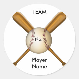 Baseball en gehaakte katten ronde sticker