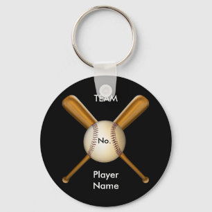 Baseball en gehaakte katten  sleutelhanger