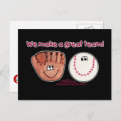 Baseball- en honkbal-handschoen briefkaart (Voorkant / Achterkant)