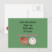 Baseball- en honkbal-handschoen briefkaart (Voorkant / Achterkant)