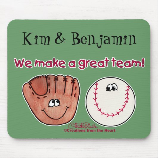 Baseball- en honkbal-handschoen muismat (Voorkant)