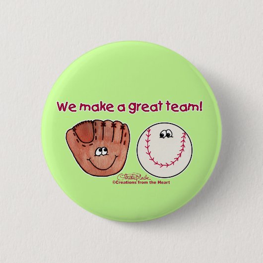 Baseball- en honkbal-handschoen ronde button 5,7 cm (Voorkant)