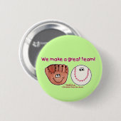 Baseball- en honkbal-handschoen ronde button 5,7 cm (Voorkant /achterkant)