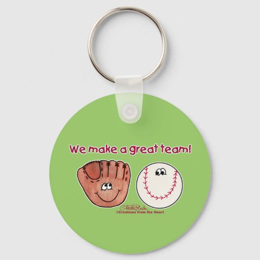 Baseball- en honkbal-handschoen sleutelhanger (Voorkant)
