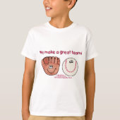 Baseball- en honkbal-handschoen t-shirt (Voorkant)