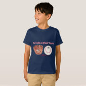 Baseball- en honkbal-handschoen t-shirt (Voorkant volledig)