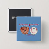 Baseball- en honkbal-handschoen vierkante button 5,1 cm (Voorkant /achterkant)