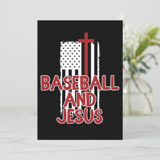 Baseball en Jezus Christelijk Save The Date (Staand voorkant)