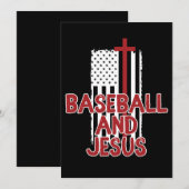 Baseball en Jezus Christelijk Save The Date (Voorkant / Achterkant)