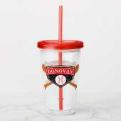 Baseball en katten Acryltrommel Acryl Drinkbeker (Voorkant)