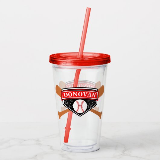 Baseball en katten Acryltrommel Acryl Drinkbeker (Achterkant)