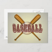 Baseball- en kruisschokken briefkaart (Voorkant / Achterkant)