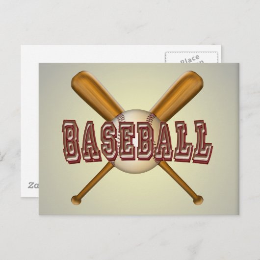 Baseball- en kruisschokken briefkaart (Voorkant / Achterkant)
